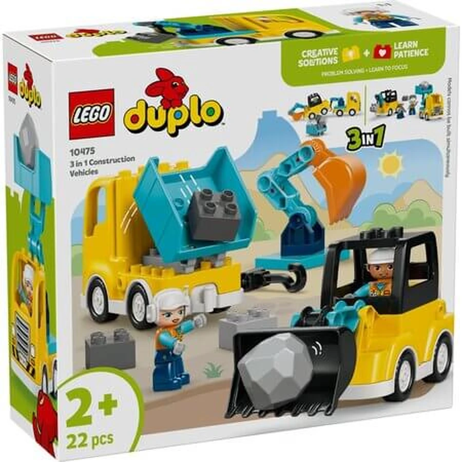 3-in-1 Construction Vehicles, Ages 2+, 10475, Lego Duplo
