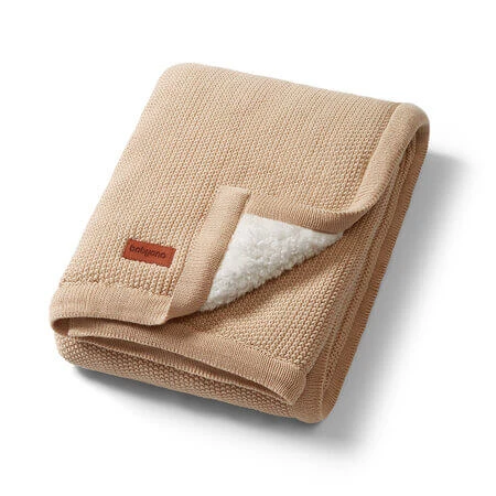 Cotton Baby Blanket with Fleece Lining, 75 x 100 cm, Brown, Babyono
