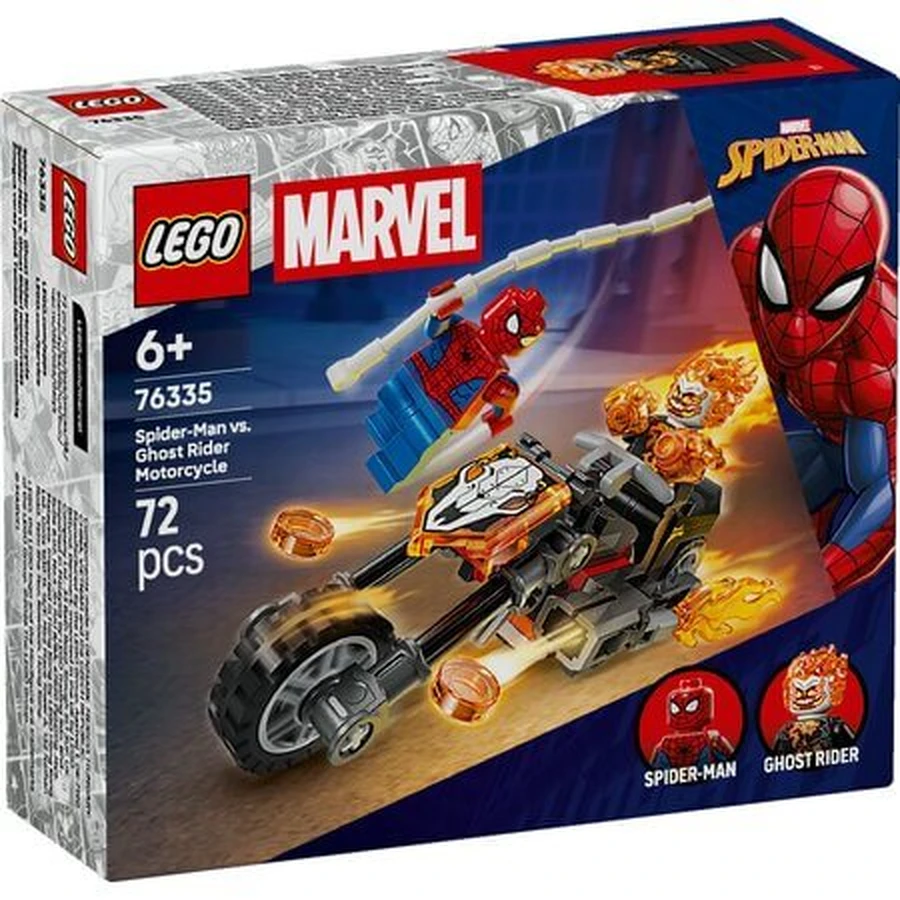 Spider-Man contra Ghost Rider en moto, a partir de 6 años, 76335, Lego Marvel