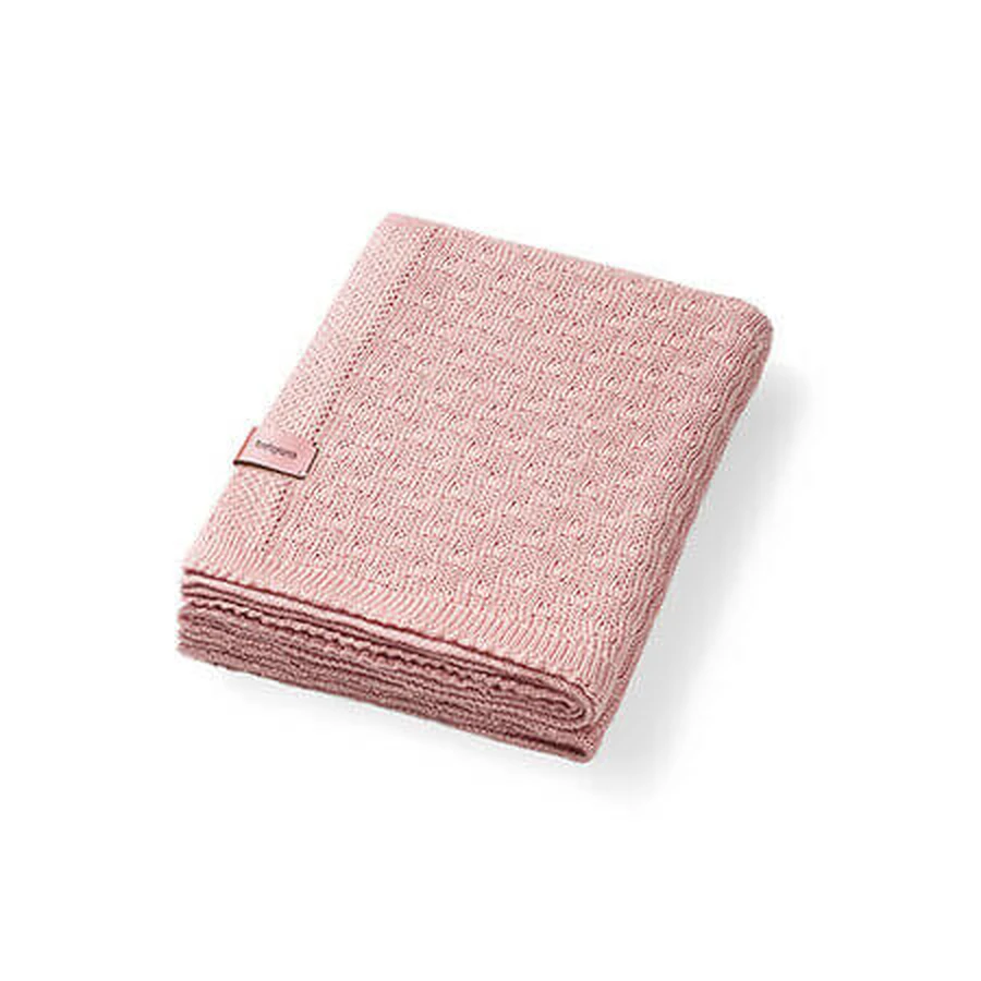 Gestrickte Bambusdecke, 75 x 100 cm, Rosa, Babyono