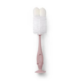 Cepillo para biberones y chupetes con ventosa, rosa, Babyono