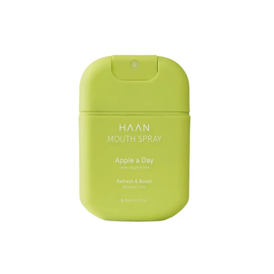 Spray bucal sin alcohol para un aliento fresco, «Una manzana al día», manzana verde y menta, 20 ml, Haan