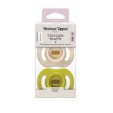 UltraLight Orthodontic Pacifiers, Beige/Green, 6–18 Months, 2-Pack, Tommee Tippee