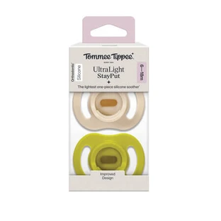 UltraLight orthodontische fopspenen, beige/groen, 6–18 maanden, set van 2, Tommee Tippee