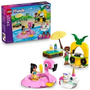 Fiesta en la piscina con el unicornio y el flamenco, a partir de 5 años, 42658, 99 piezas, Lego Friends