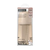 Silicone Baby Bottle with SX PRo Soft Medium-Flow Nipple, Colour Essence, Beige, 3 months+, 240 ml, Suavinex
