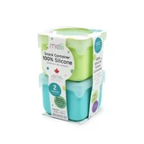 Set of 2 Silicone Containers, Blue Lime, Melii