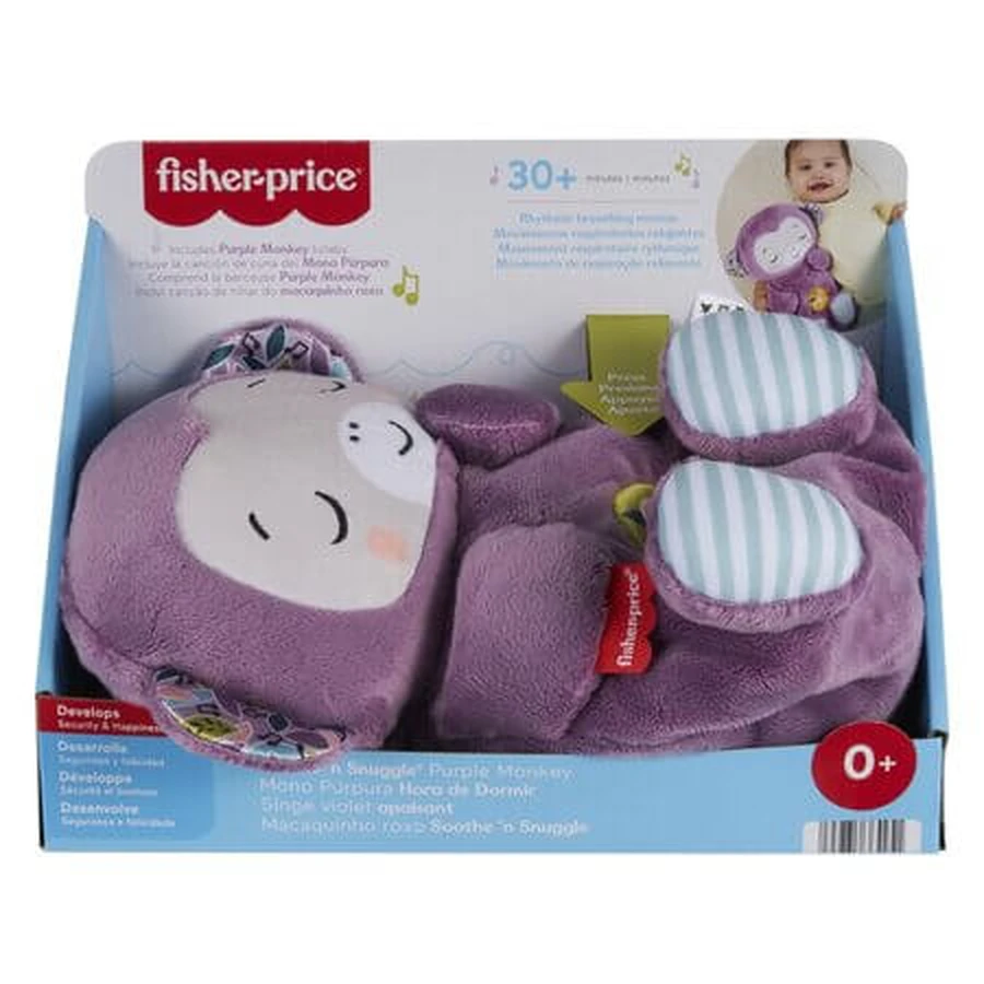Interactieve aap met ritmische ademhaling voor baby's, vanaf 0 maanden, Fisher-Price