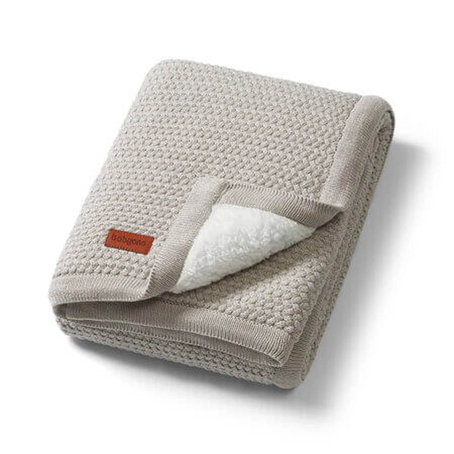 Babydecke aus Baumwolle mit Fleecefutter, 75 x 100 cm, grau, Babybio