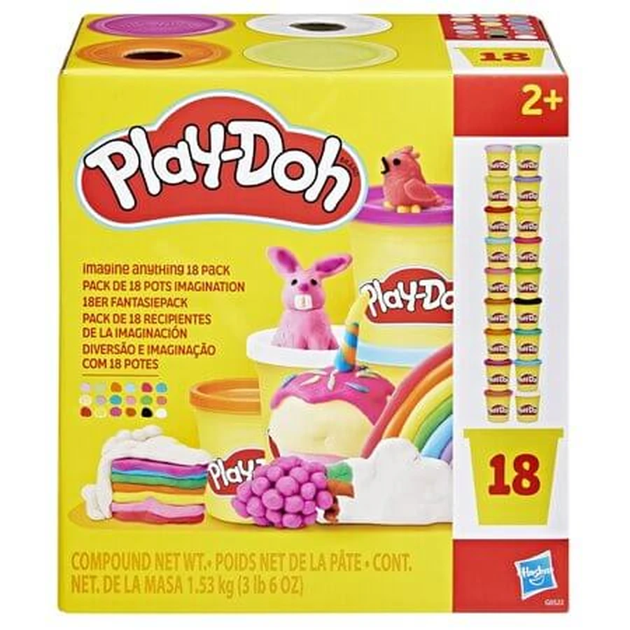 Set van 18 doosjes boetseerklei, vanaf 2 jaar, Play-Doh