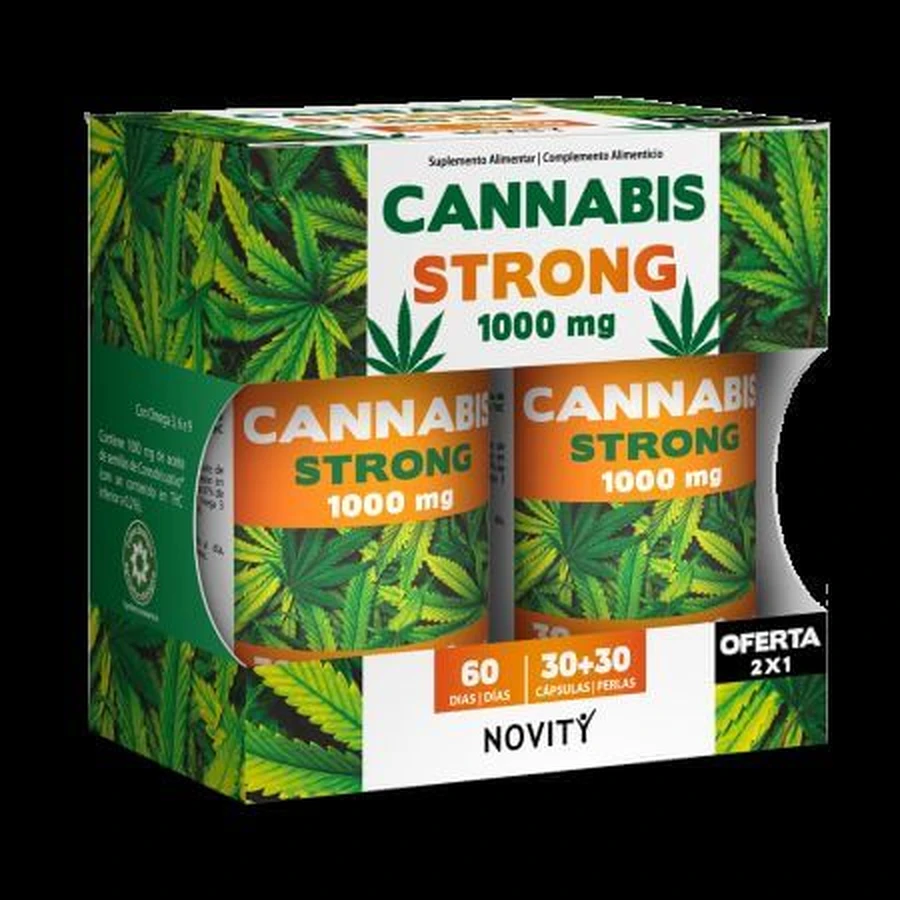 Cannabis Strong, 1000 mg, 30 + 30 cápsulas blandas, Dietmed