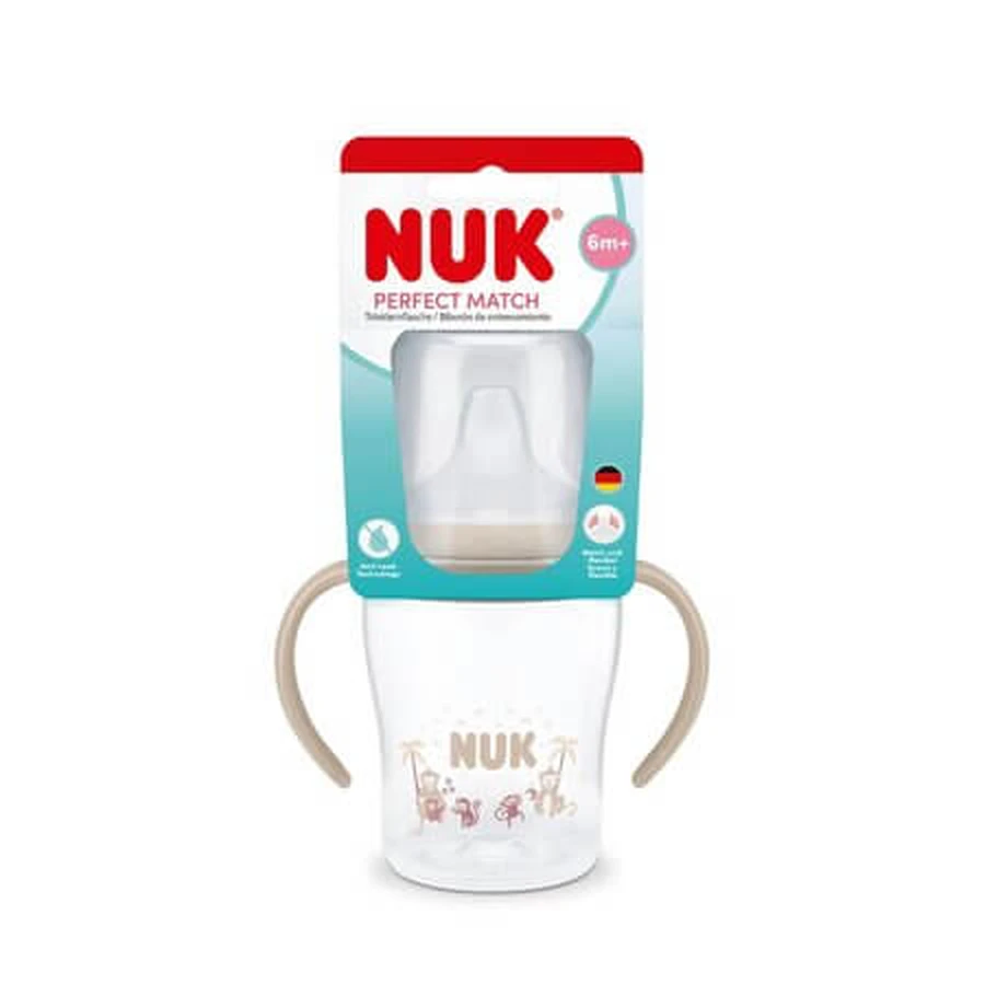 Perfect Match-babyfles met handvatten en oefenfopspeen, diverse modellen, vanaf 6 maanden, 150 ml, Nuk
