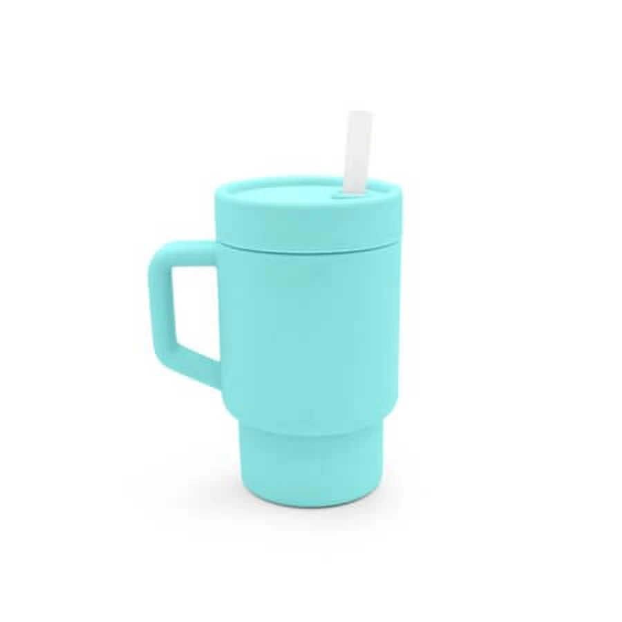 Silikonbecher für Kinder, blau, 290 ml, Melii