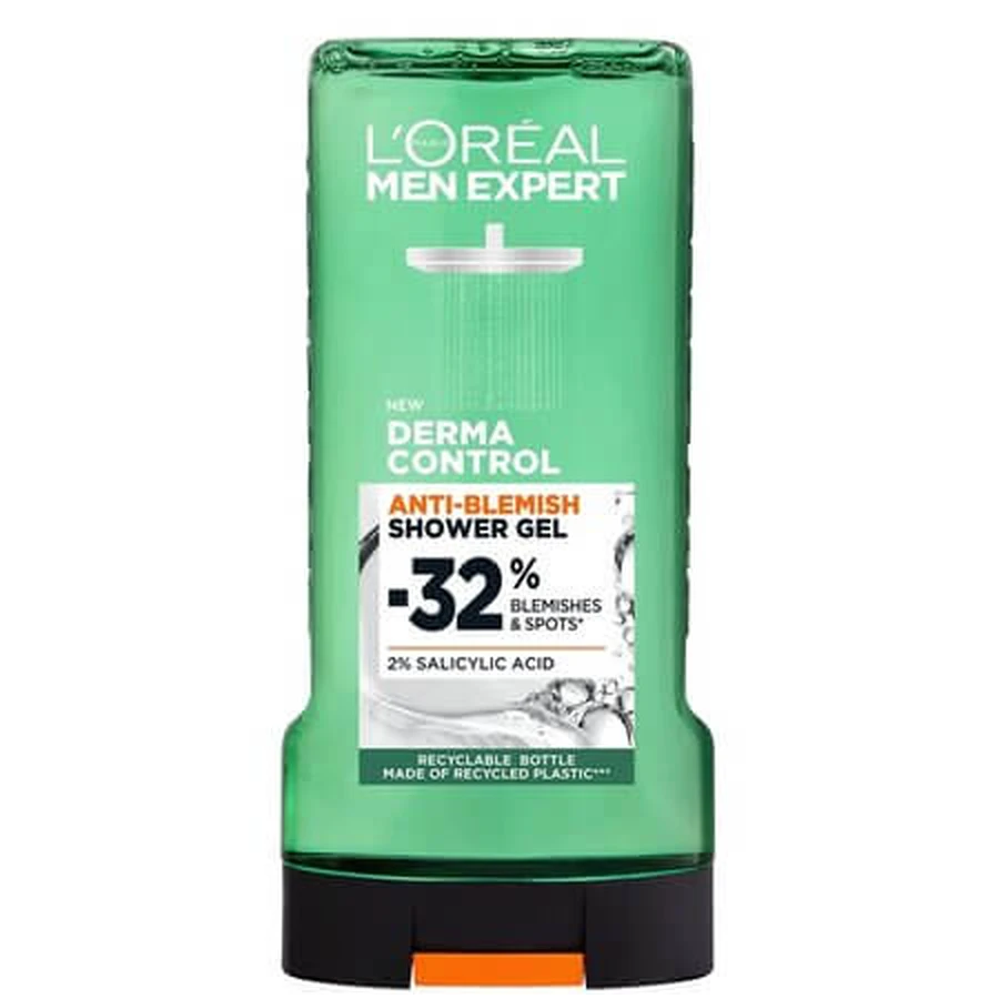 Men Expert Anti-Blemish Shower Gel, Derma Control, 300 ml, L'Oréal Paris