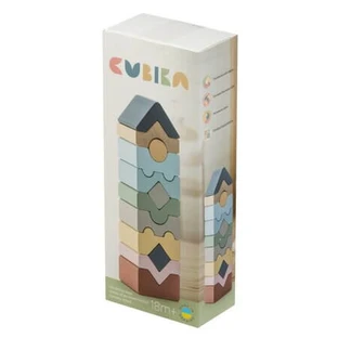 Juguete de madera, juego de construcción de torres, a partir de 18 meses, 12 piezas, Cubika