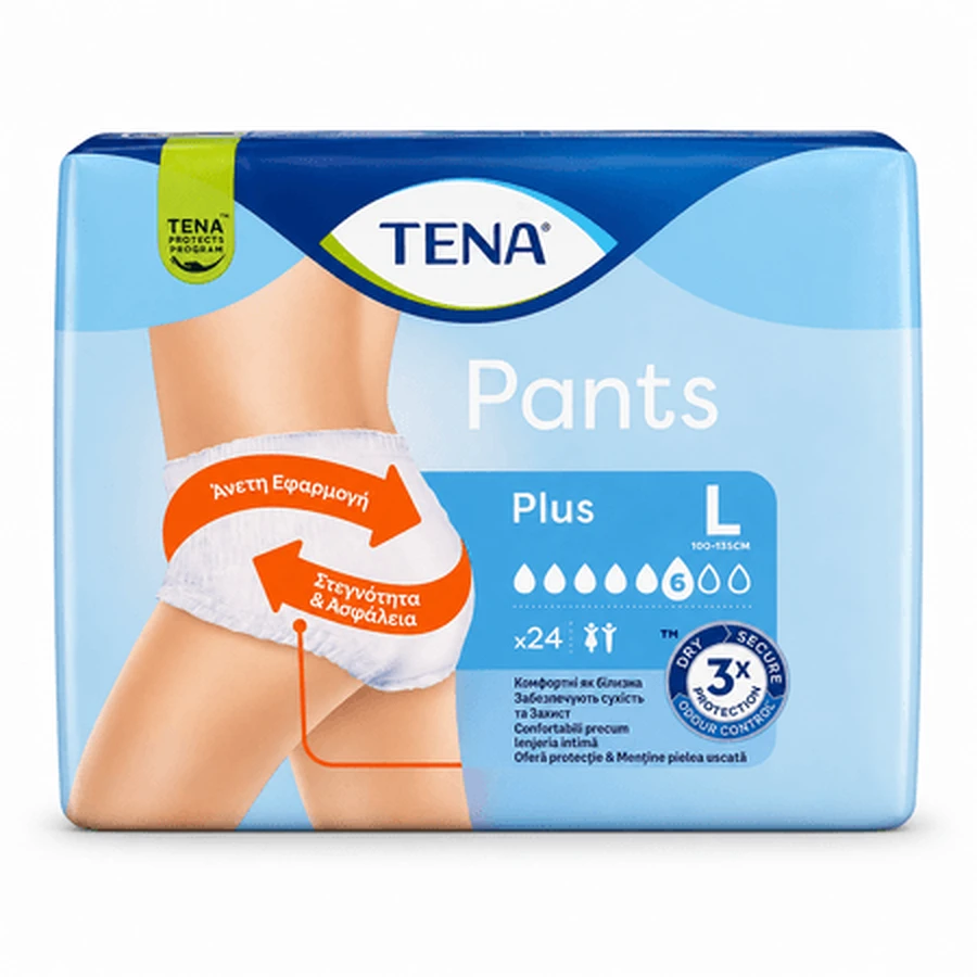 Pants Plus Incontinence Underwear, L, 24-pack, Tena