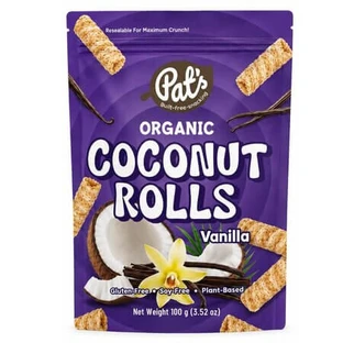 Organic Rolls, Coconut and Vanilla, 100 g, Pat's