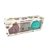 Set of 3 Baby Food Containers: Bulldog, Shark, and Cat, Melii