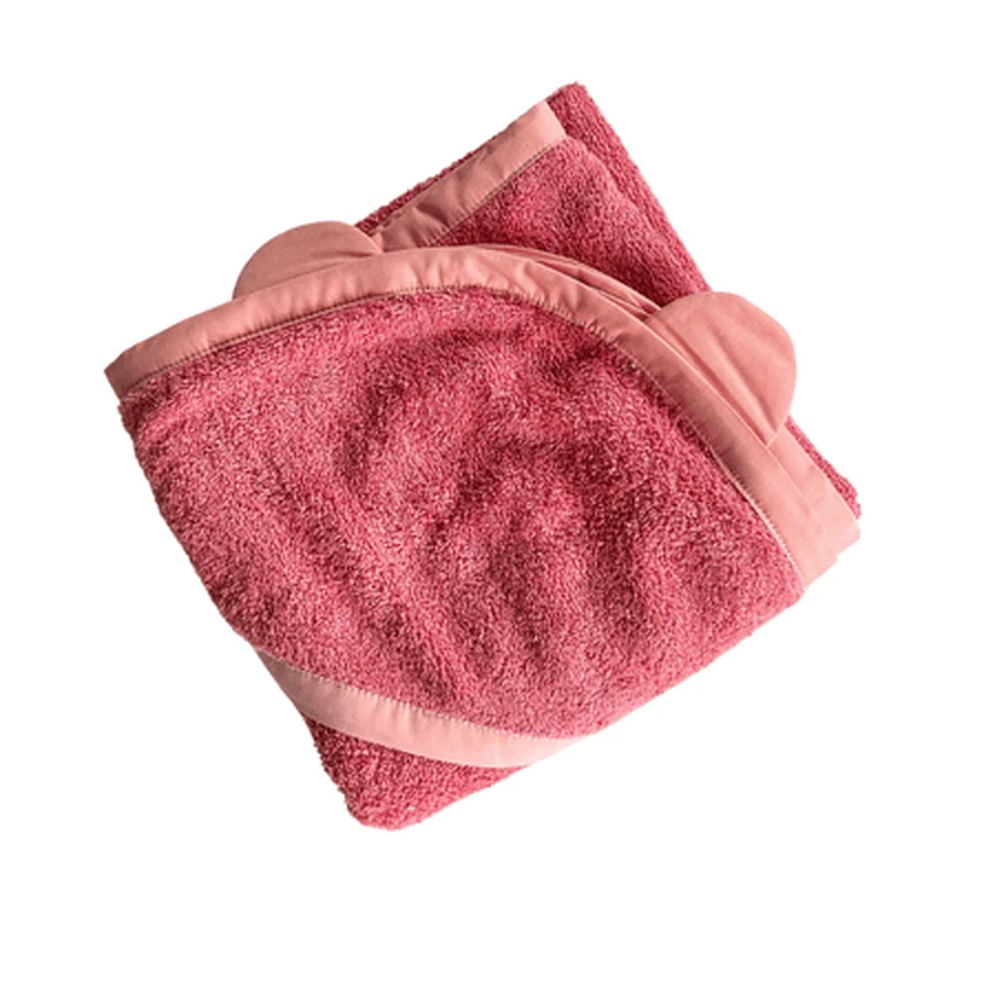 Serviette de bain à capuche, 100 x 100 cm, rose antique, Twindeco