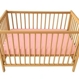 2-in-1-Spannbetttuch aus doppellagiger Baumwolle mit Gummizug und wasserdichtem Futter, 60 x 120 cm, rosa, Twindeco