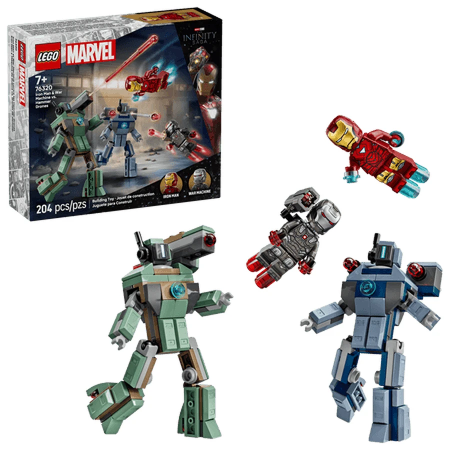 Iron Man und War Machine gegen Marvels Hammer-Drohnen, ab 7 Jahren, 76320, 204 Teile, Lego