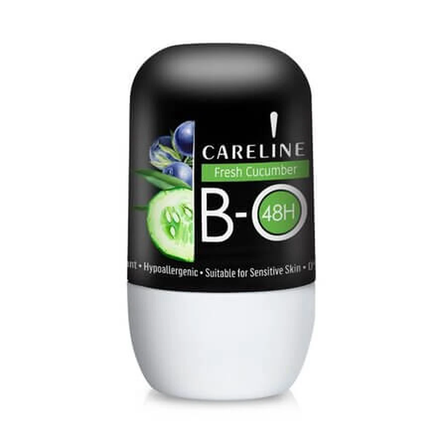 Roll-on anti-transpirant deodorant, komkommer, 75 ml, Careline