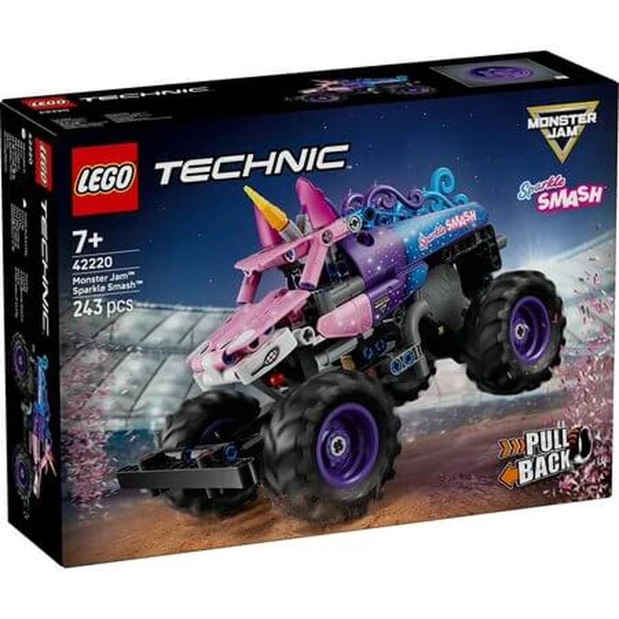 Monster Jam Sparkle Smash with Spring-Powered Engine, Ages 7+, LEGO Technic