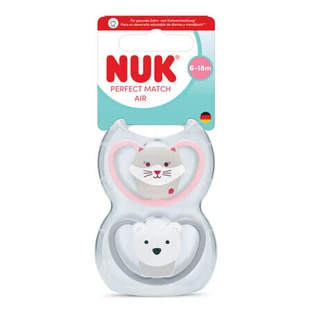 Lot de tétines « Perfect Match Air », écureuil/ours, 6 à 18 mois, lot de 2, Nuk