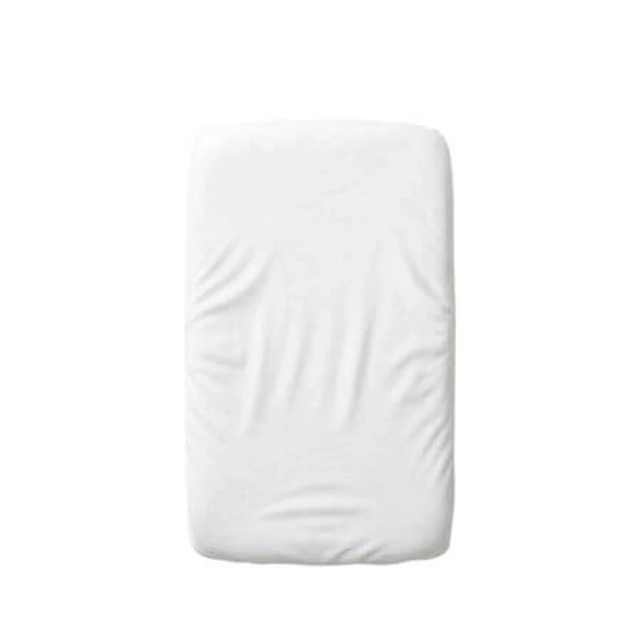 Drap-housse 2-en-1 en coton double épaisseur avec élastique, doublure imperméable, 50 x 90 cm, blanc, Twindeco