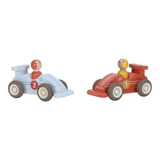 Set of 2 Wooden Race Cars with Driver, 18 months+, Little Dutch