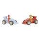Set van 2 houten raceauto's met coureur, vanaf 18 maanden, Little Dutch