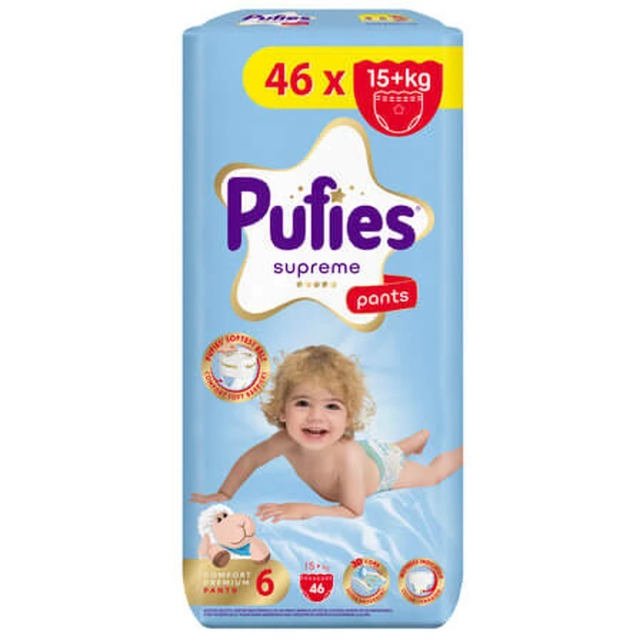 Supreme Pull-Ups, talla 6, a partir de 15 kg, paquete de 46 unidades, Pufies