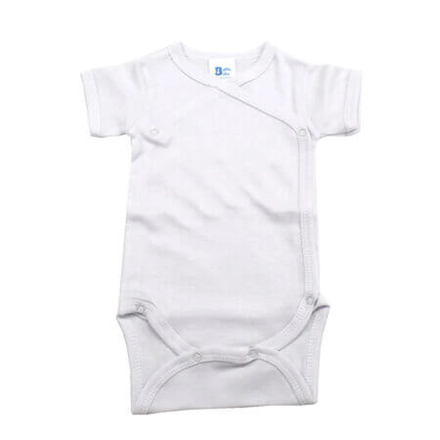 Kurzärmeliger Body aus Baumwolle mit Rippstrick, weiß, 12–18 Monate, Baltic Bebe