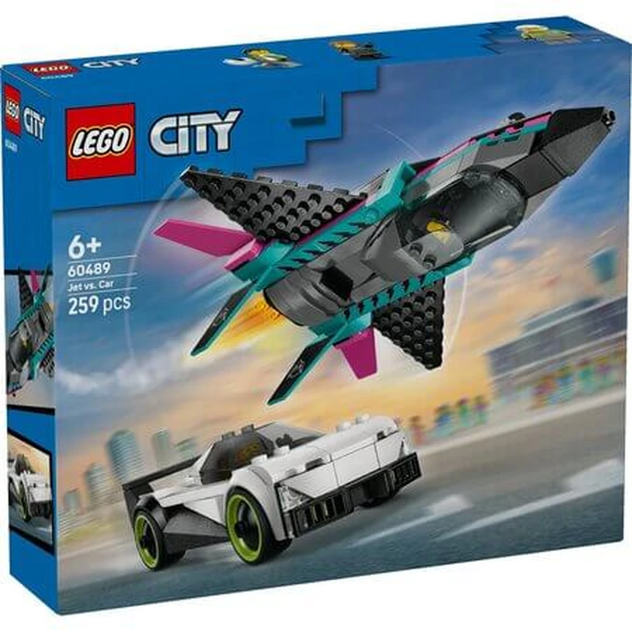 Avion à réaction contre voiture, à partir de 6 ans, 60489, Lego City