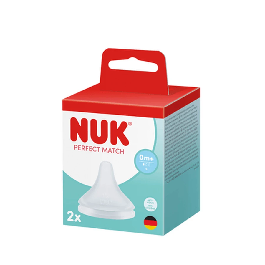 Perfect Match Silikon-Sauger-Set, Durchflussstufe S, ab 0 Monaten, 2-teilig, Nuk