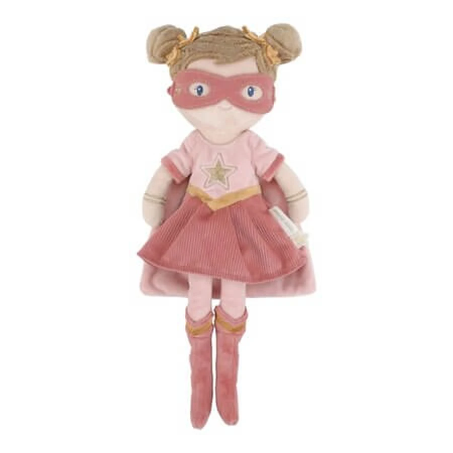 Rosa Superhelden-Stoffpuppe, 35 cm, ab 12 Monaten, Little Dutch