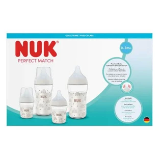 Lot de 4 biberons en verre « Perfect Match », 0 à 3 mois, Nuk