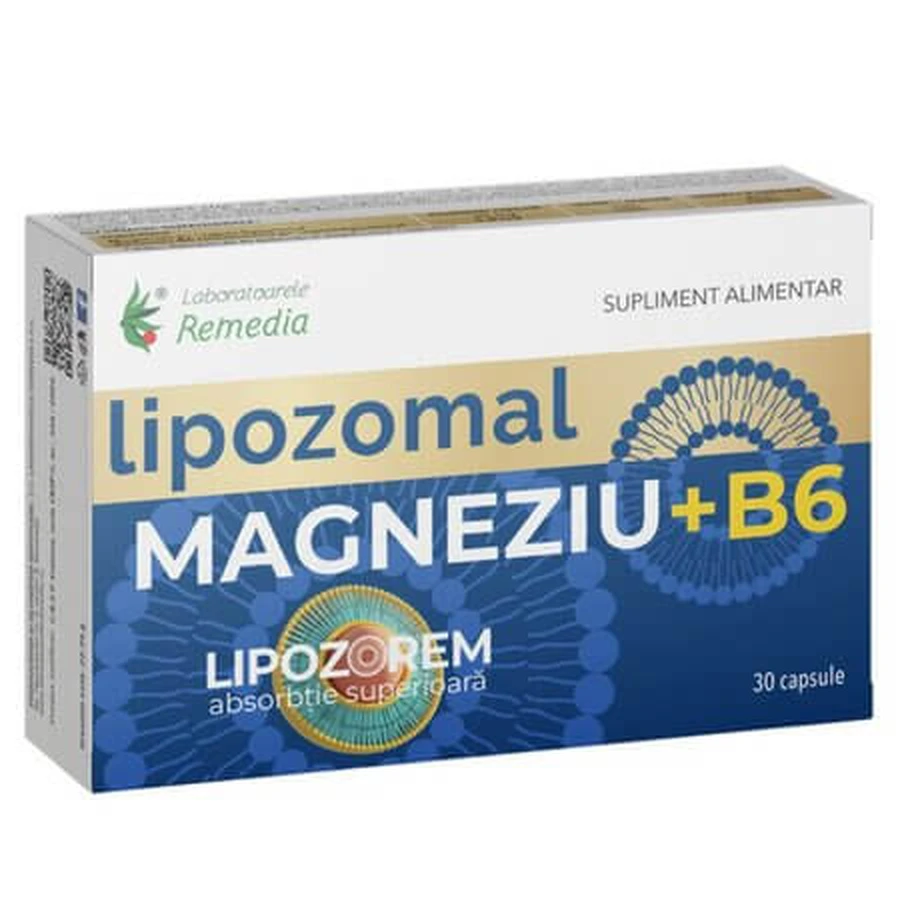 Liposomal Magnesium + Vitamin B6, 30 capsules, Remedia