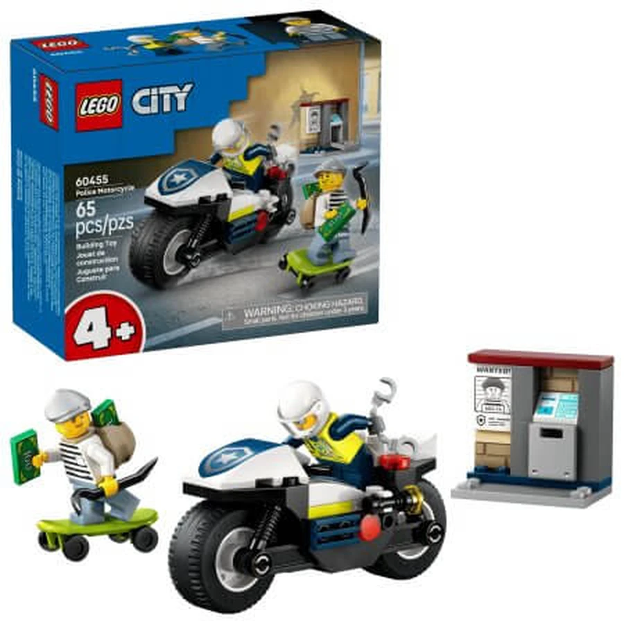 Polizeiverfolgungsjagd mit Motorrädern, ab 4 Jahren, 60455, 65 Teile, Lego City