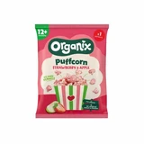 Aperitivo de palomitas orgánicas Organix con fresas y manzanas, a partir de 12 meses, 10 g