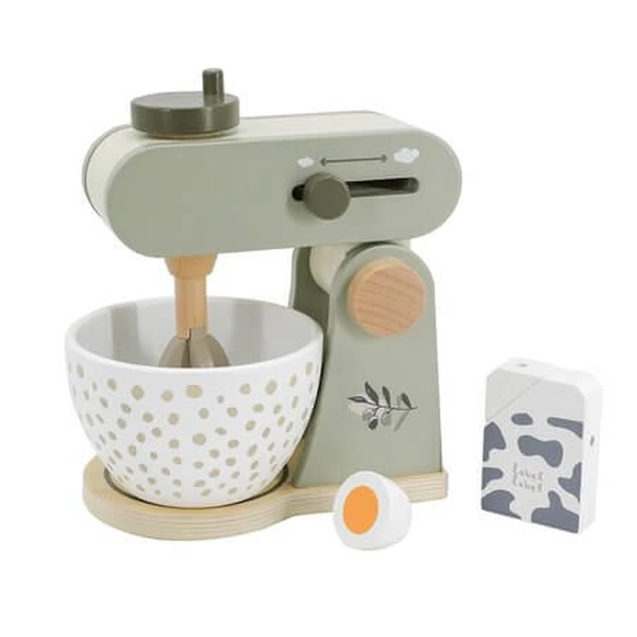 Houten speelgoedmixer, olijfgroen, vanaf 36 maanden, Label Label