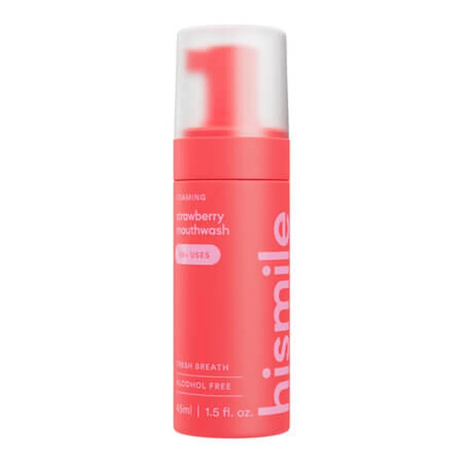 Collutorio senza alcol, alla fragola, 45 ml, Hismile