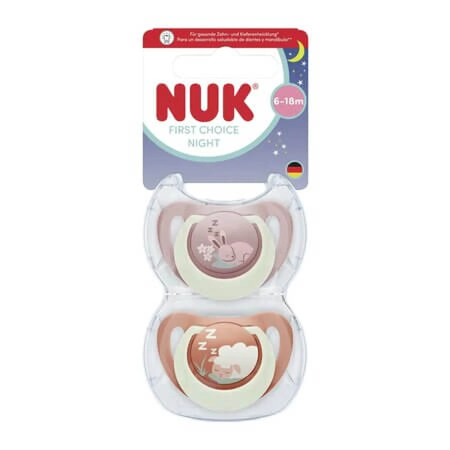 First Choice-set met nachtruisers, Konijntje/Oita, 6–18 maanden, 2-pack, Nuk