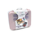 2-Tier Lunch Box with Bento Cutlery, Pink, Purple, Gray, Melii