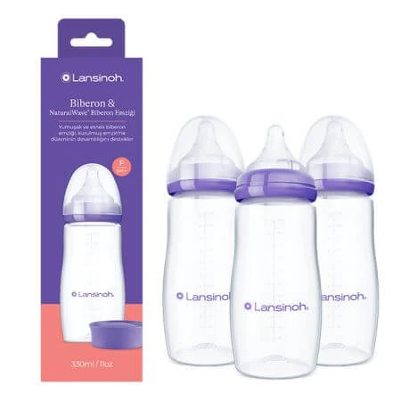 NaturalWave Fast-Flow Bottle Set with Nipple, +6 months, 3 x 330 ml,…