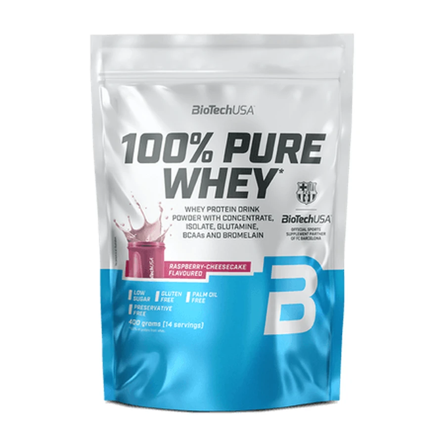 100 % reiner Molkenprotein-Shake, Himbeer-Käsekuchen, 400 g, BioTechUSA