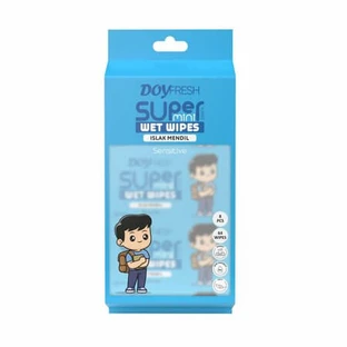 Toallitas húmedas, Super Mini Blue, 8 paquetes de 8 toallitas cada uno, Doyfresh