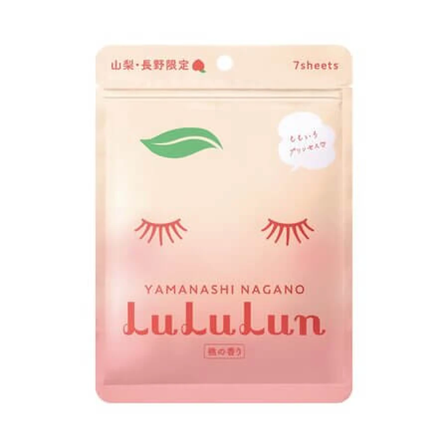 Masque visage à la pêche de Yamanashi, 7 pièces, LuLuLun