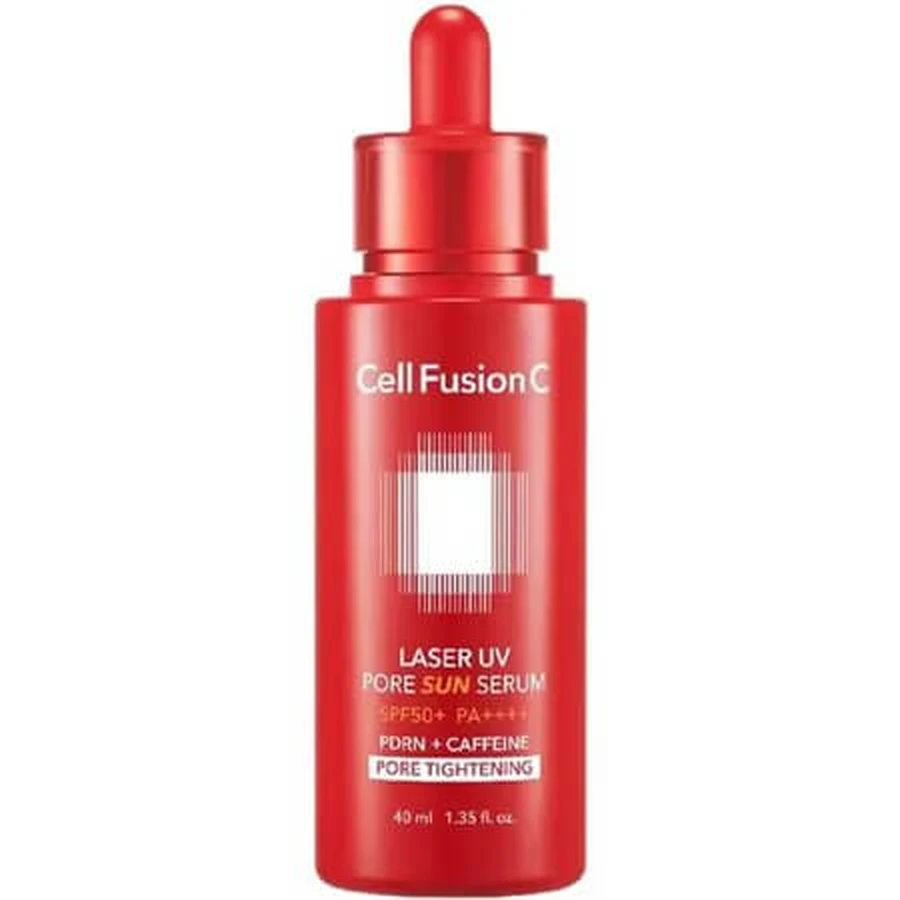 Laser UV Pore Sun Sunscreen Serum for Smoothing and Minimizing Pores, SPF 50+ PA++++, 40 ml, Cell Fusion C