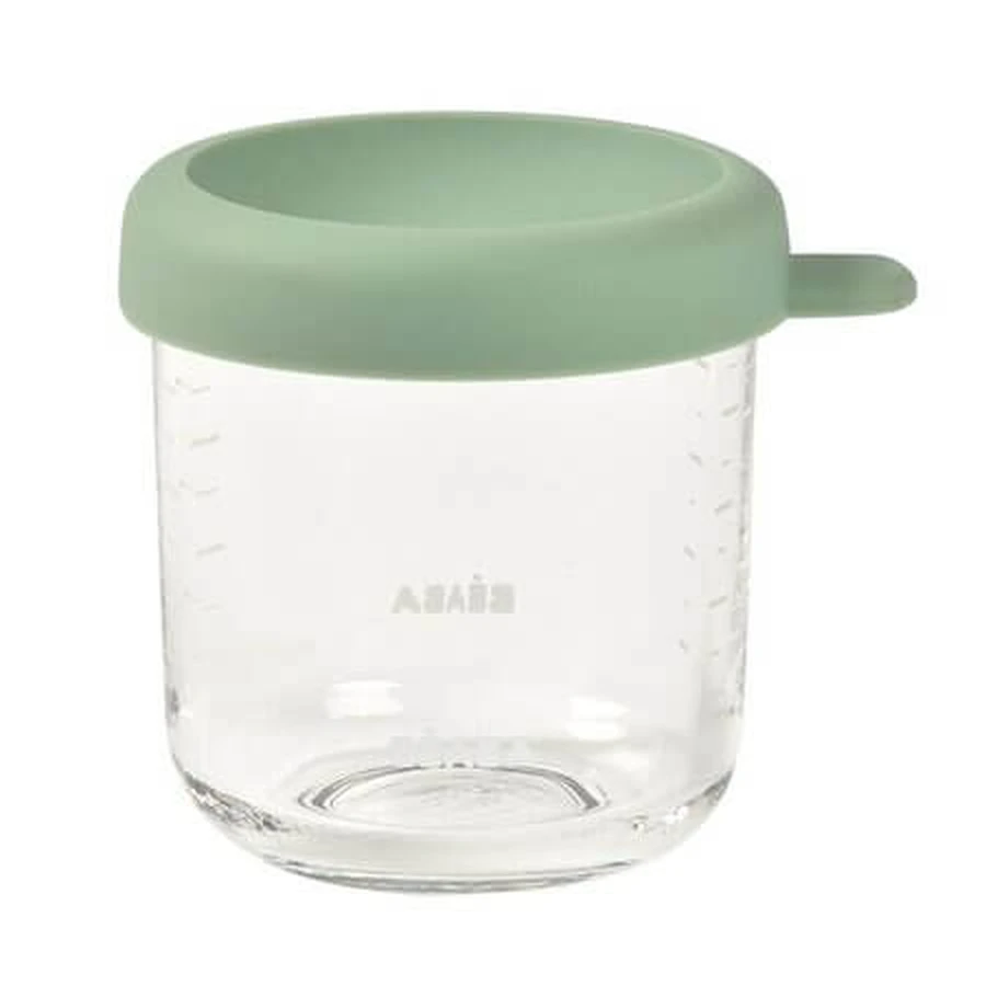Luftdichter Glasbehälter, Salbeigrün, 250 ml, Beaba